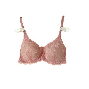 Mamia dark pink lace push up bra 34 C